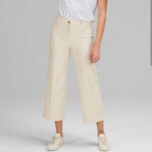 Lululemon city sleek wide leg pant size 27 winter white cream color NWT